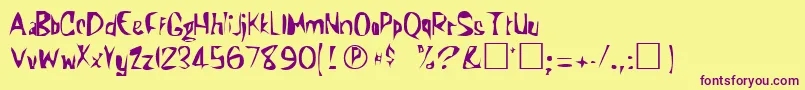 KunderaRegular Font – Purple Fonts on Yellow Background