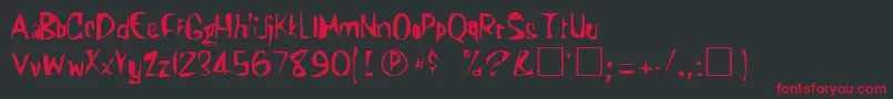KunderaRegular Font – Red Fonts on Black Background