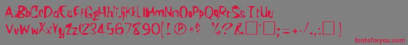 KunderaRegular Font – Red Fonts on Gray Background