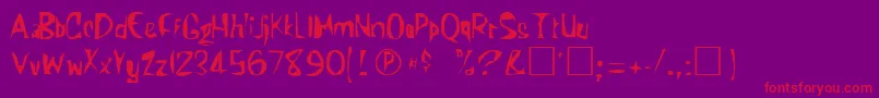 KunderaRegular Font – Red Fonts on Purple Background