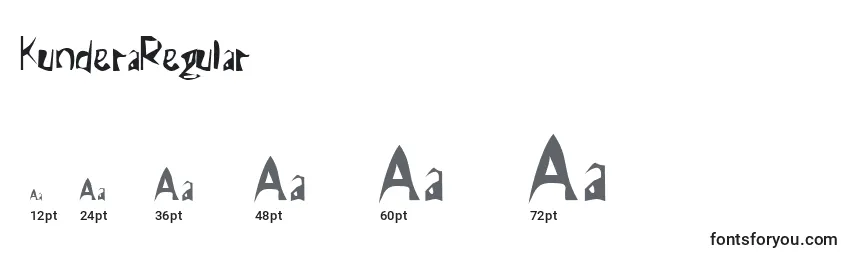 Размеры шрифта KunderaRegular