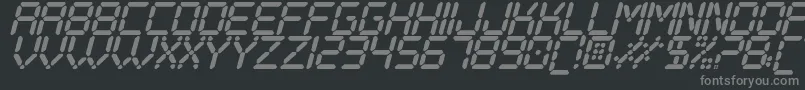 フォントDigitalPlayItalicSt – 黒い背景に灰色の文字