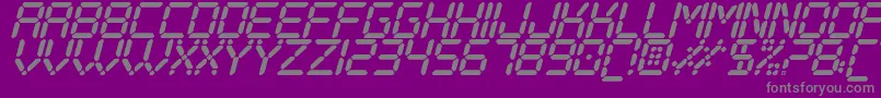 DigitalPlayItalicSt-fontti – harmaat kirjasimet violetilla taustalla