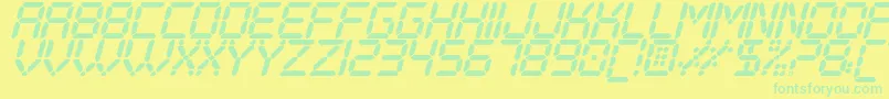 Czcionka DigitalPlayItalicSt – zielone czcionki na żółtym tle