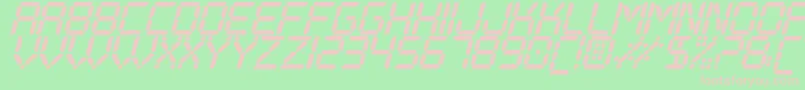 DigitalPlayItalicSt Font – Pink Fonts on Green Background