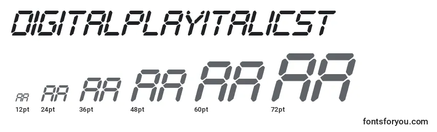 Größen der Schriftart DigitalPlayItalicSt