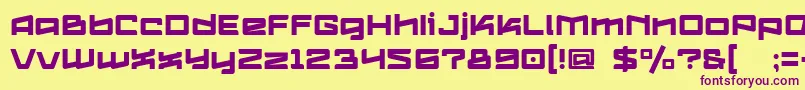 Logofontik4fRegular Font – Purple Fonts on Yellow Background