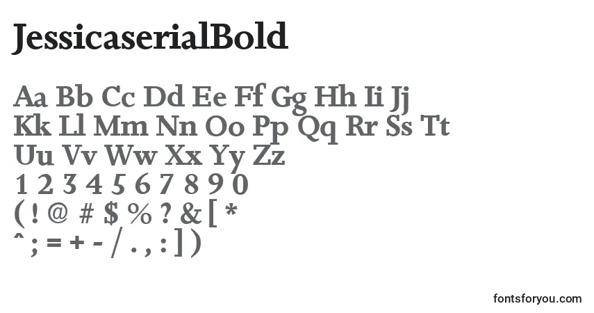 Шрифт JessicaserialBold – алфавит, цифры, специальные символы