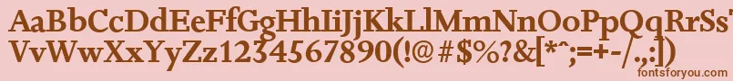 JessicaserialBold Font – Brown Fonts on Pink Background