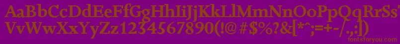 JessicaserialBold Font – Brown Fonts on Purple Background