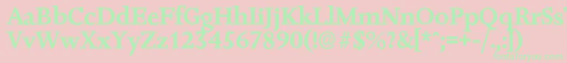 フォントJessicaserialBold – ピンクの背景に緑の文字