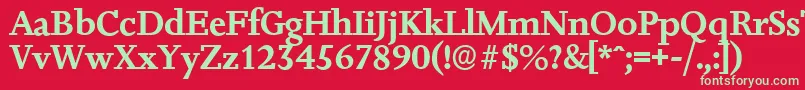 フォントJessicaserialBold – 赤い背景に緑の文字