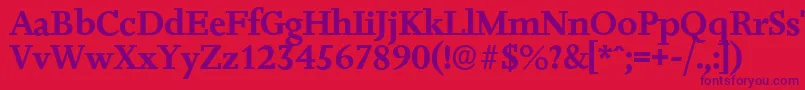 JessicaserialBold Font – Purple Fonts on Red Background