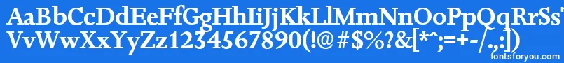 Czcionka JessicaserialBold – białe czcionki na niebieskim tle