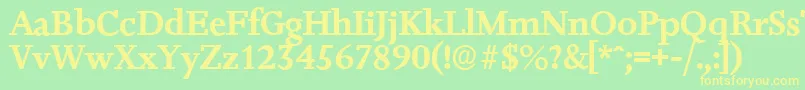 JessicaserialBold-Schriftart – Gelbe Schriften auf grünem Hintergrund