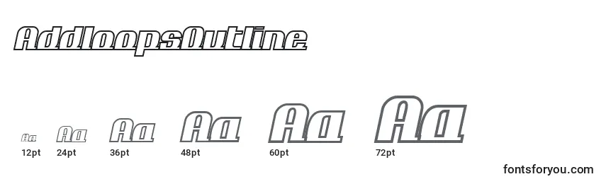 Размеры шрифта AddloopsOutline