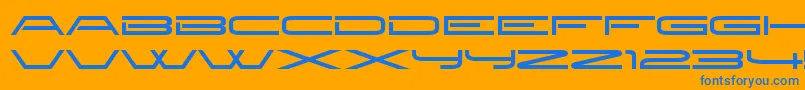 NewbrilliantRegular Font – Blue Fonts on Orange Background