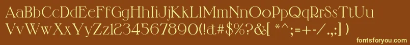 Manquiscp-fontti – keltaiset fontit ruskealla taustalla