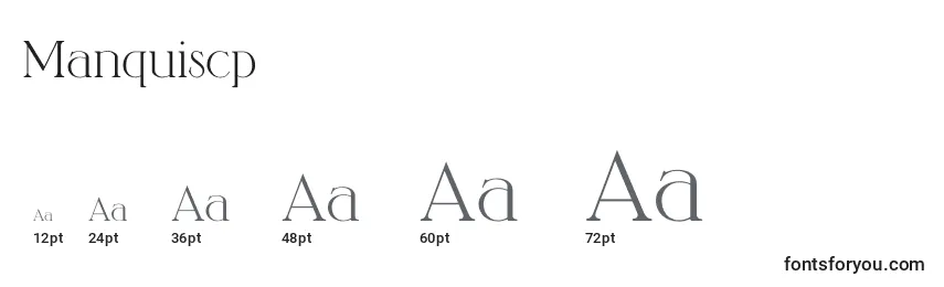 Manquiscp Font Sizes