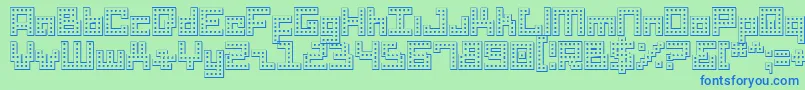 Drido Font – Blue Fonts on Green Background