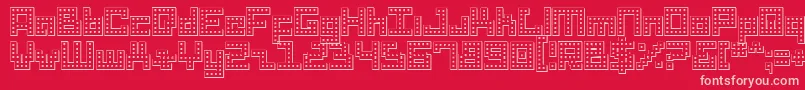フォントDrido – 赤い背景にピンクのフォント
