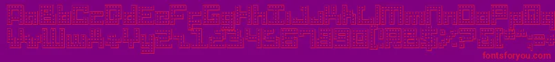 Drido-Schriftart – Rote Schriften auf violettem Hintergrund