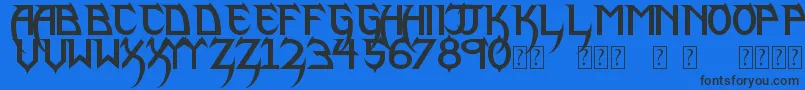 Шрифт PhantomLordLite – чёрные шрифты на синем фоне