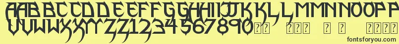 PhantomLordLite Font – Black Fonts on Yellow Background