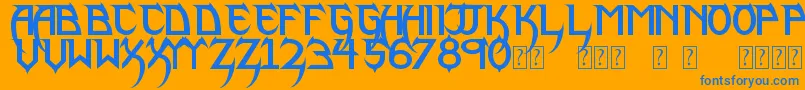 PhantomLordLite Font – Blue Fonts on Orange Background