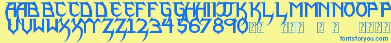PhantomLordLite Font – Blue Fonts on Yellow Background