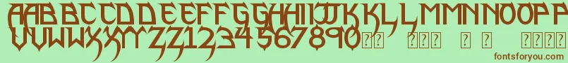 PhantomLordLite Font – Brown Fonts on Green Background