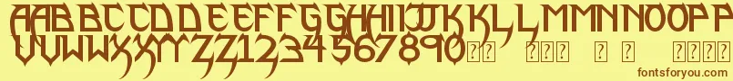 PhantomLordLite Font – Brown Fonts on Yellow Background