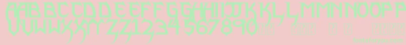 PhantomLordLite-Schriftart – Grüne Schriften auf rosa Hintergrund