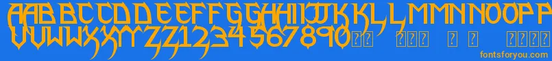 PhantomLordLite Font – Orange Fonts on Blue Background