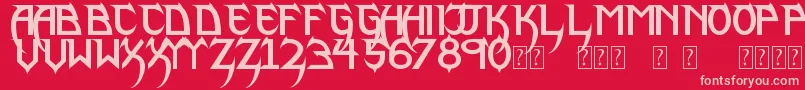 Fonte PhantomLordLite – fontes rosa em um fundo vermelho