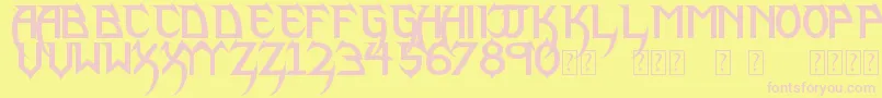 PhantomLordLite Font – Pink Fonts on Yellow Background