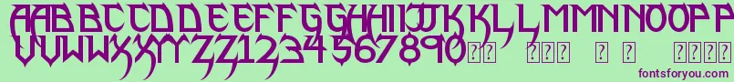 PhantomLordLite Font – Purple Fonts on Green Background