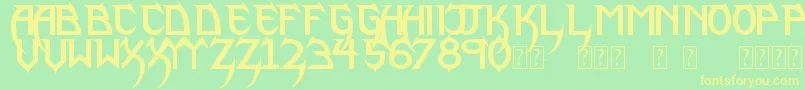 PhantomLordLite Font – Yellow Fonts on Green Background