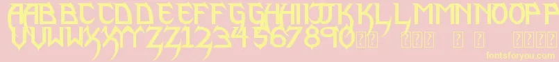 PhantomLordLite Font – Yellow Fonts on Pink Background