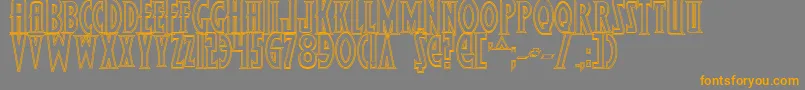 WolfsBaneBoldOutline Font – Orange Fonts on Gray Background
