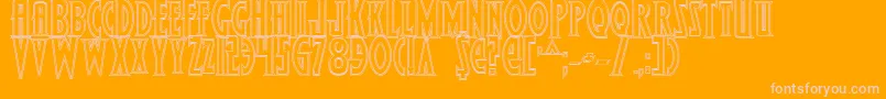 WolfsBaneBoldOutline Font – Pink Fonts on Orange Background