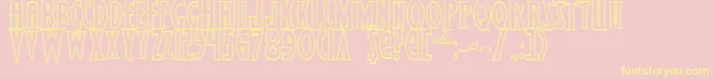 WolfsBaneBoldOutline Font – Yellow Fonts on Pink Background