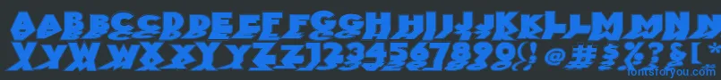 Mirrorblackoutline Font – Blue Fonts on Black Background