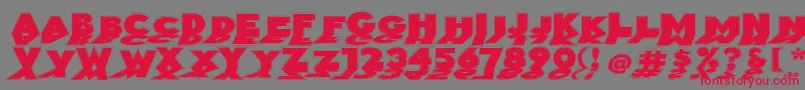 Mirrorblackoutline Font – Red Fonts on Gray Background