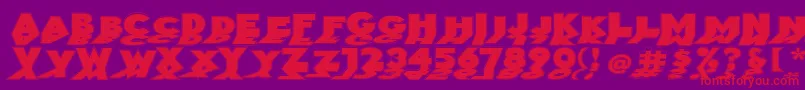 Mirrorblackoutline Font – Red Fonts on Purple Background