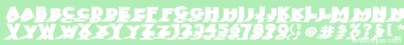 Mirrorblackoutline Font – White Fonts on Green Background