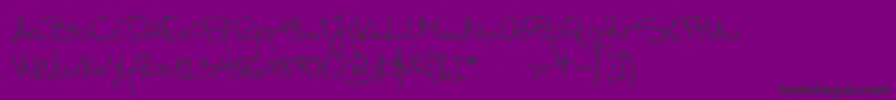 Czcionka AspadesRegular – czarne czcionki na fioletowym tle