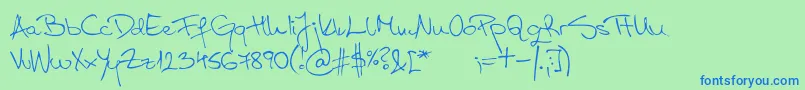 AspadesRegular Font – Blue Fonts on Green Background