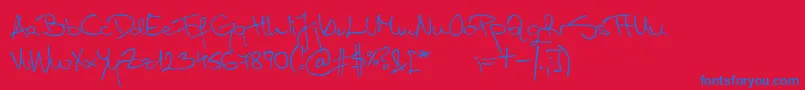 Police AspadesRegular – polices bleues sur fond rouge