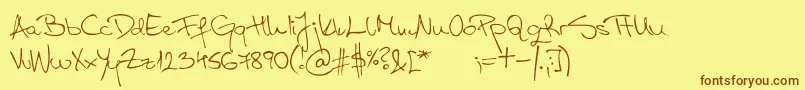 AspadesRegular Font – Brown Fonts on Yellow Background